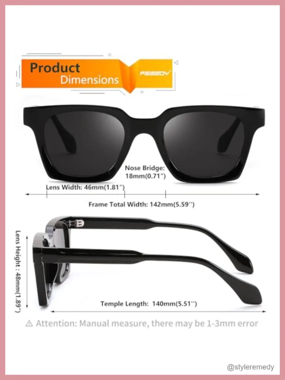 Retro Square Sunglasses Men Women Rectangle Thick Frame Shades Classic Designer